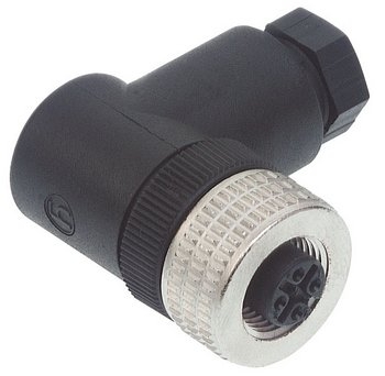Hirschmann 933172-100 ELWIKA 4012 M12 Right Angle Cable Socket, PG 7, 4 Pin, Female