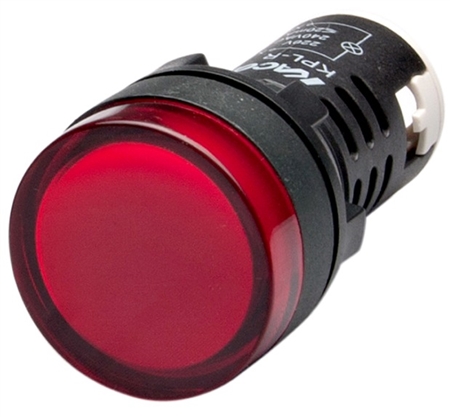 Kacon KPL-R-220V 22 mm Pilot Lamp, Round, Red, 220V LED