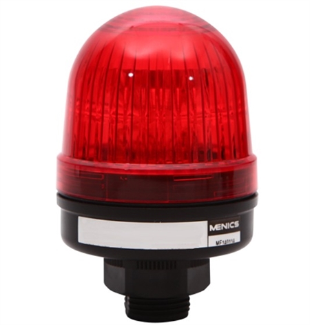 Menics MS56L-F02-R 56mm LED Beacon Light, 24V, Red, Steady/Flash