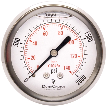 DuraChoice PB254B-K02 Pressure Gauge, 2-1/2